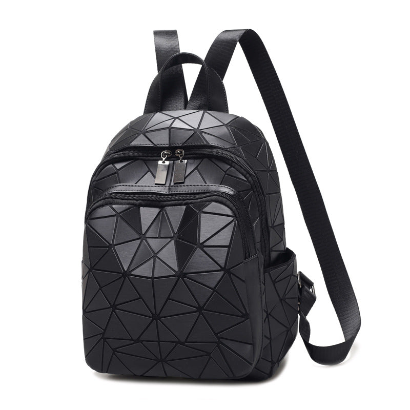 Women's Laser Rhombic Geometry Schoolbag